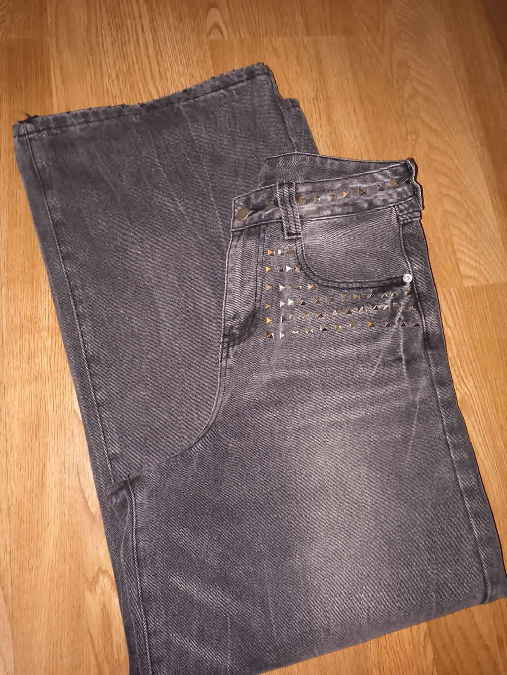Grunge Jeans Wide Leg With Studs